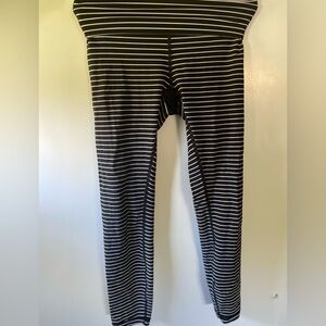 Striped Black and White Kids Leggings